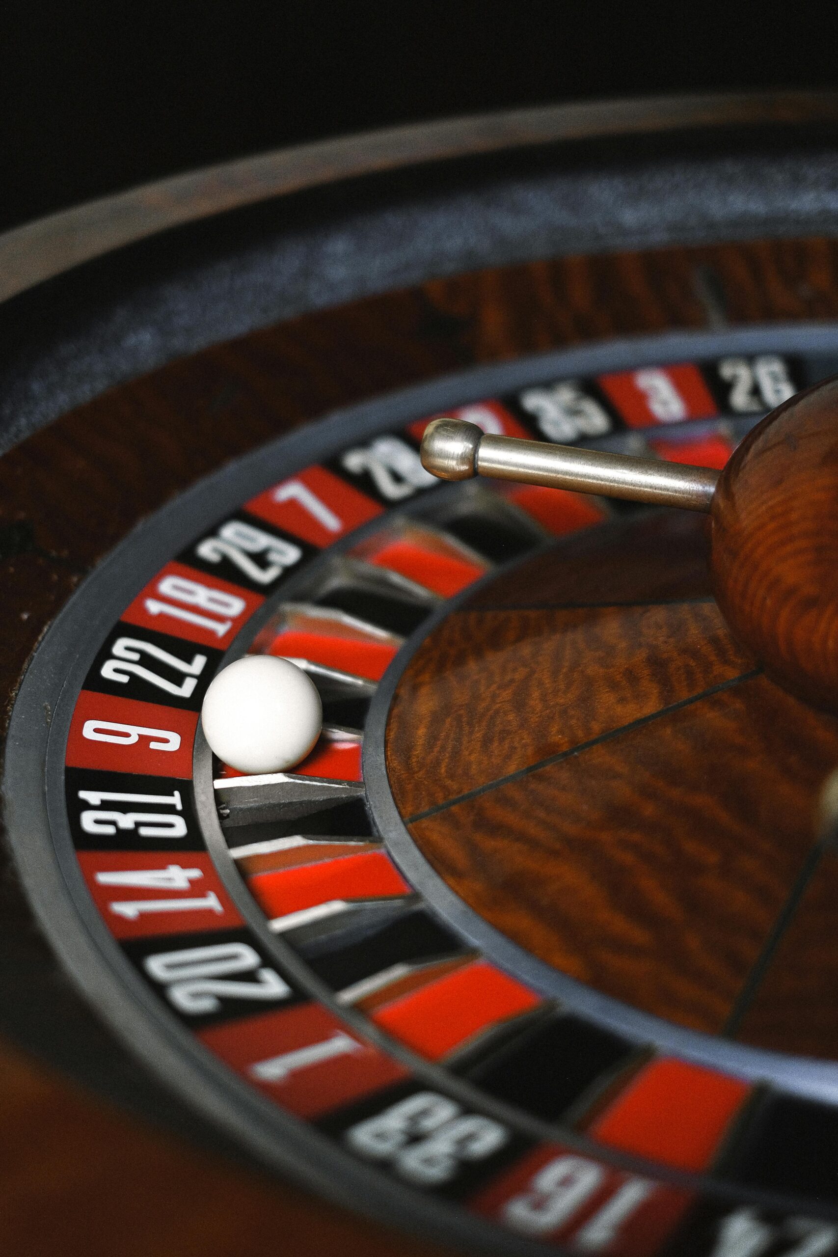 Roulette wheel at casino night event